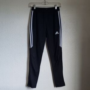 Adidas Black And White Strips Training Soccer Outdoors Youth Pants M